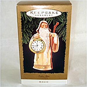 Hallmark 1996 Father Time Timepiece Clock Christmas Ornament Mib