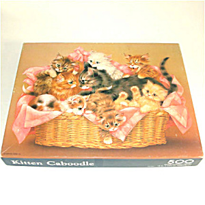 Kitten Caboodle Basket Of Kittens Springbok Jigsaw Puzzle
