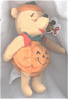 Disney Halloween Pumpkin Pooh Bean Bag 1997-98