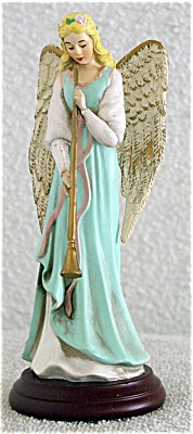 Enesco Blue Angel With Flute Musical Figurine 1994