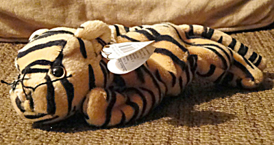 Ty Stripes The Yellow-orange Tiger Beanie Baby 1996
