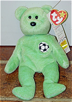Ty Kicks The Green Soccer Bear Beanie Baby 1998-1999
