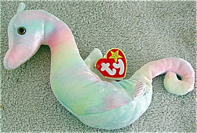 Ty Neon The Tie-dyed Seahorse Beanie Baby 1999