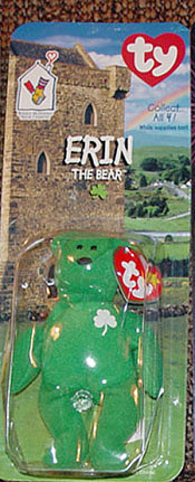 Ty Teenie Beanie Baby Erin Irish Bear, Mcdonald's 1999