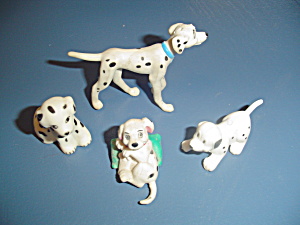 4 Dalmatian Dogs For Doll Houses Miniature Furnishings