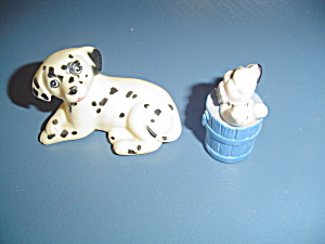 2 Dalmatian Dogs For Doll House Miniature Furnishings