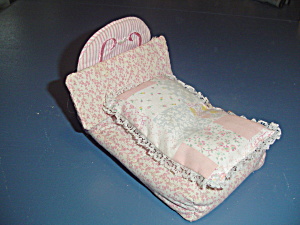 Pink Bed W/bedding For Doll House Furniture