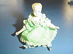Vintage 2 Jointed Bisque/porcelain Dolls Doll House Furniture