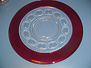 Vintage Tiffin/franciscan Kings Crown Cranberry Small Torte Platter