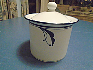 Dansk Flora Bayberry Blue Coffee Canister W/cover