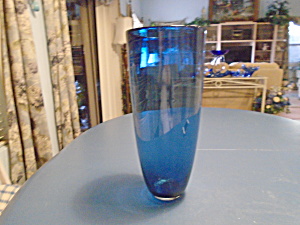 Art Glass Cobalt Tall Vase 14 In. High