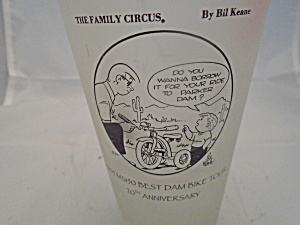 Family Circus Frosted Glasses 2005 20th Anniversary Glass