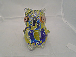 Art Glass Mid Century Hand Blown Owl Small And Cute