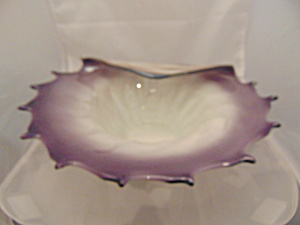 Murano? Folded Purple/white Cased Bowl