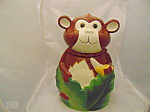 Pier 1 Monkey Cookie Jar Ceramic