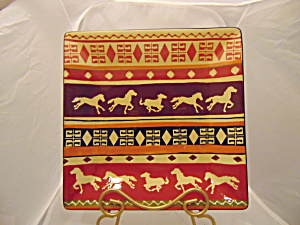 Tabletops Del Rio Square Dinner Plate(S) Horses/sw Theme