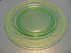 Fostoria Vesper Green Depression Glass Lunch/salad Plate(S) Vaseline