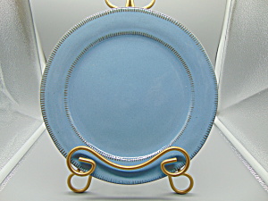 Laura Gates Terracotta Blue W/brown Trim Dinner Plate(S)