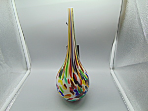 Art Glass Cased Hand Blown 12 In. Bud Vase Poland New