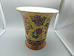 Art Glass Cloisonn&#233; On Stoneware Vase Beautiful