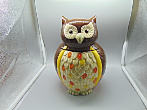 Hoot 'n Nanny Owl Cookie Jar Ceramic