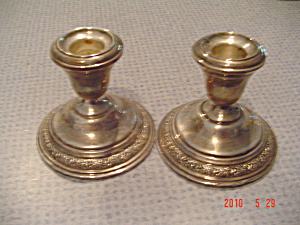 Wallace Silver Sterling Normandie Pattern Candleholders - Pair