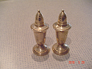 Krown/crown Silver Sterling Glass Lined Salt/pepper Shakers