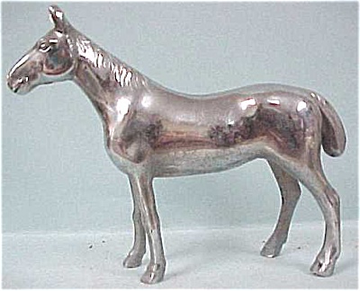 Chromed Metal Horse Figure