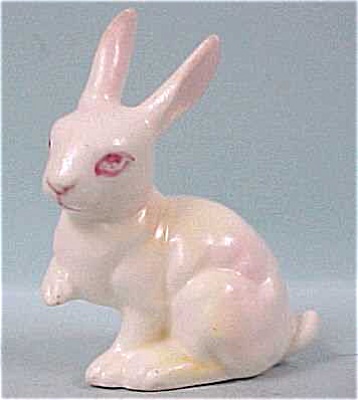 1960s Miniature Bone China Albino Rabbit