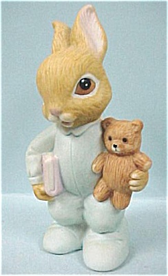 Homco Baby Bunny With Teddy Bear