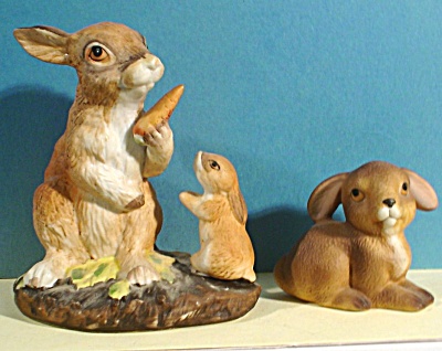 Two Rabbit Figurines