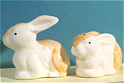1980s Ceramic Rabbit Salt And Pepper Shaker Set
