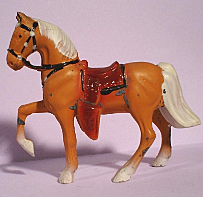1960s Painted Pot Metal Western Horse