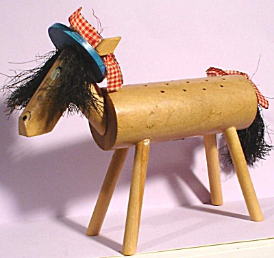 1960s Enesco Wood Horse Hors D'oeuvre Holder