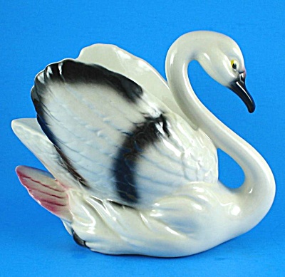 1940s Pottery Swan Planter