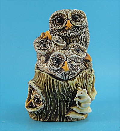 1995 Siab Owl Family Trinket Box