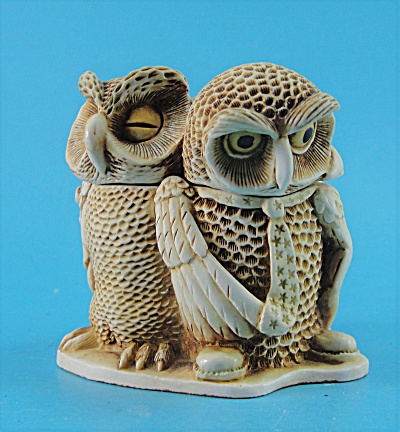 Harmony Kingdom Wise Guys Owl Trinket Box