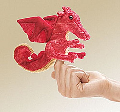 Folkmanis Finger Puppet Red Dragon