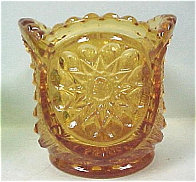 Amber Glass Toothpick Holder