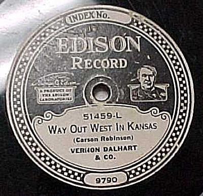 Edison Record #51459: 'prisoners Song' 'west In Kansas'