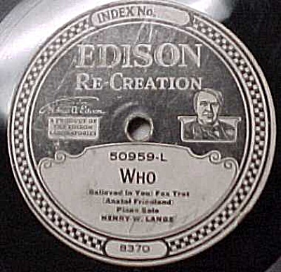 Edison Record #50959: 'who' And 'swaying'