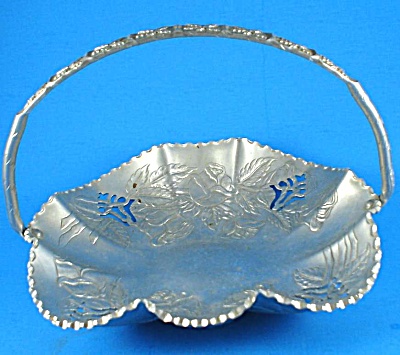 Farber And Shlevin Hand Wrought Pierced Aluminum Basket