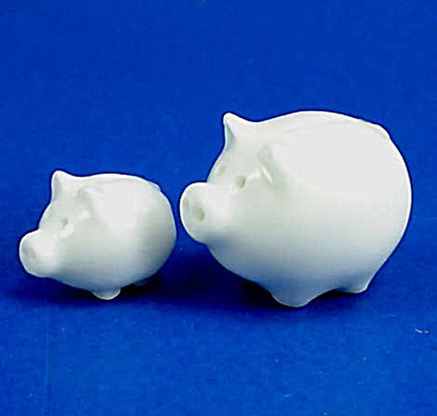 Tiny Porcelain Piggy Bank Pair