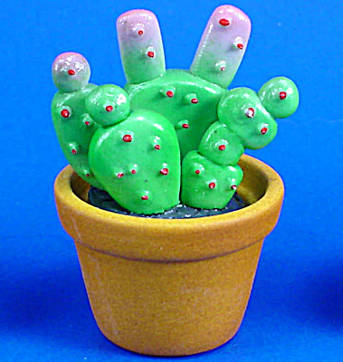 Dollhouse Miniature Ceramic Cactus