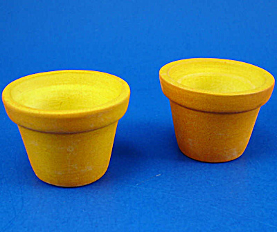 Dollhouse Miniature Clay Planter - Sset Of 2
