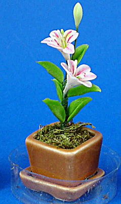 Dollhouse Miniature Flower In Planter