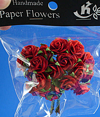 Miniature Paper Red Roses
