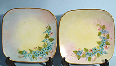 1965 Handpainted Porcelain Miniature Plate Pair