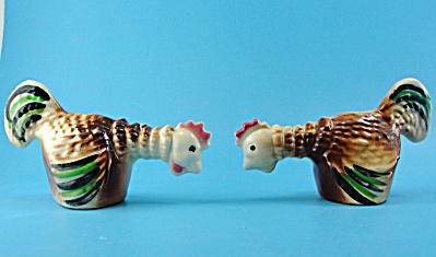 Cleminsons Fighting Rooster Chicken Salt And Pepper Set
