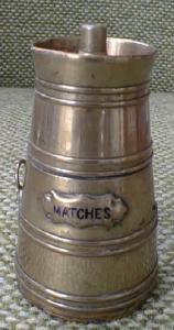 Miniature Brass Match Safe Keg Or Barrel Hinged